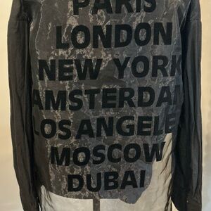 Fashion Nova Black City Print womens Jacket